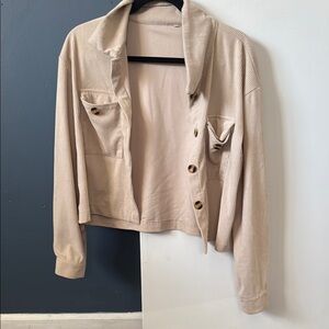 Women's Beige Corduroy Jacket